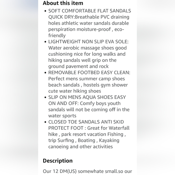 NEW MENS COMFORTABLE FLAT WATER SHOES SIZE 10 - Picture 8 of 9